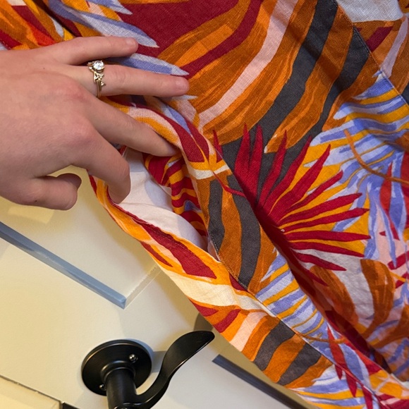 C&C California 100% Linen Vibrant Tropical Print Dress (Size XS) - Picture 6 of 6